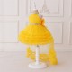 High Low Yellow Tulle Wedding Party Flower Girl Dresses XF101084