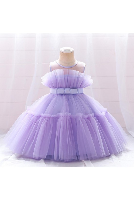 Cute-A-Line-Tulle-Wedding-Party-Flower-Girl-Dresses-XF101095