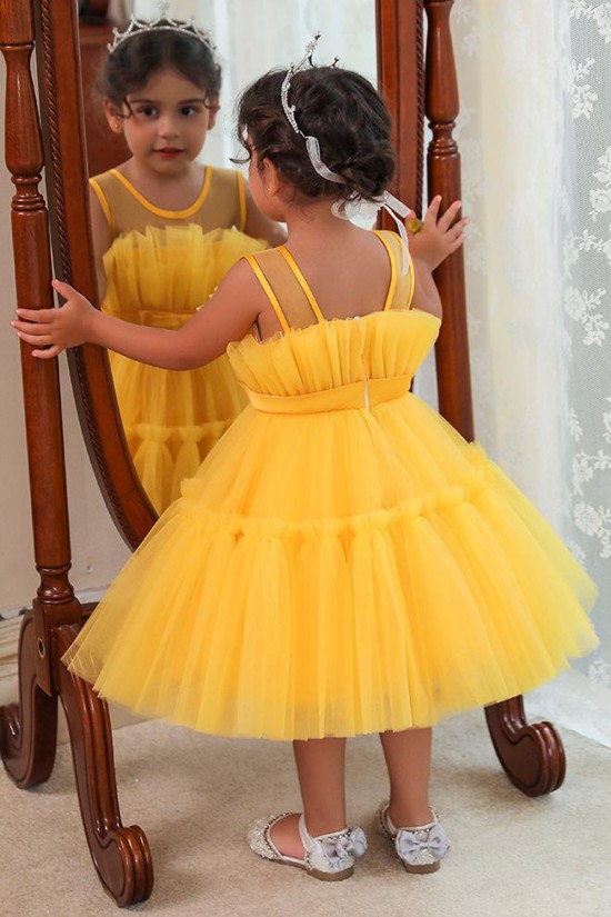 Cute A-Line Tulle Wedding Party Flower Girl Dresses XF101097