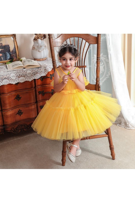 Cute A-Line Tulle Wedding Party Flower Girl Dresses XF101097