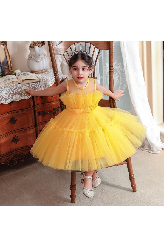 Cute A-Line Tulle Wedding Party Flower Girl Dresses XF101097