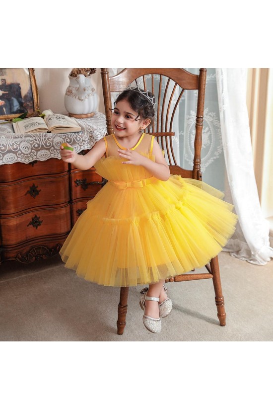 Cute A-Line Tulle Wedding Party Flower Girl Dresses XF101097