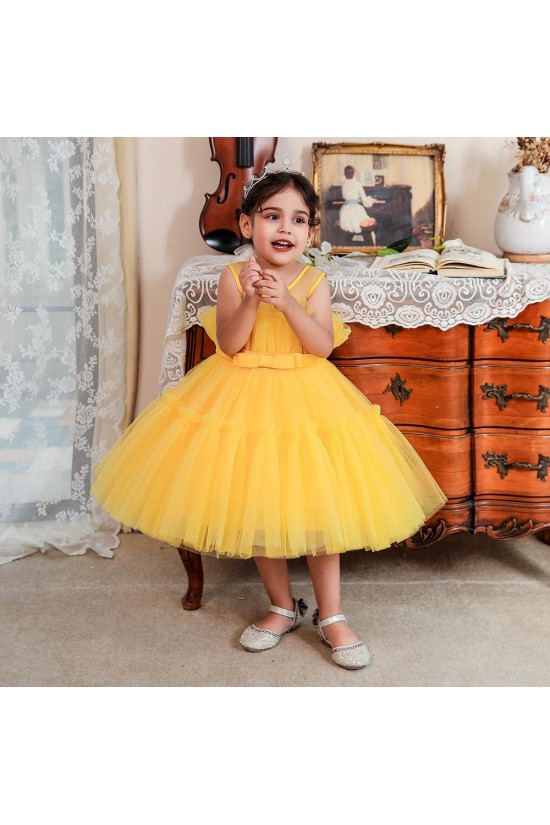 Cute A-Line Tulle Wedding Party Flower Girl Dresses XF101097