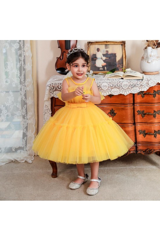 Cute A-Line Tulle Wedding Party Flower Girl Dresses XF101097