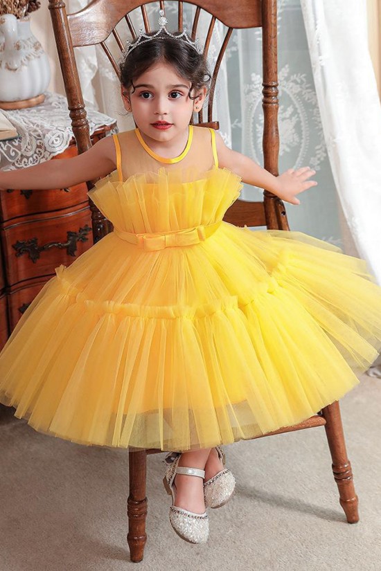 Cute A-Line Tulle Wedding Party Flower Girl Dresses XF101097