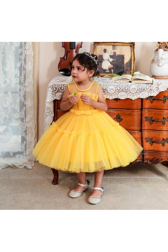 Cute A-Line Tulle Wedding Party Flower Girl Dresses XF101097