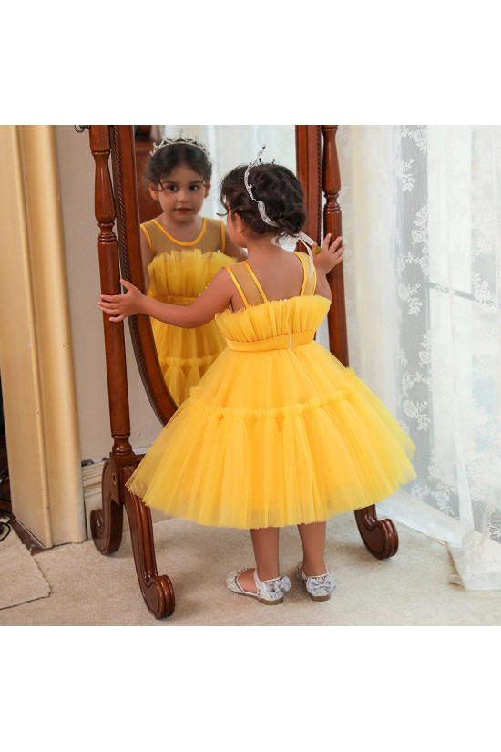 Cute A-Line Tulle Wedding Party Flower Girl Dresses XF101097