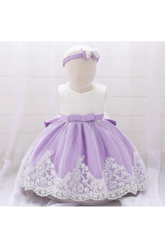 Affordable Cute Lace Wedding Party Flower Girl Dresses with Bowknot XF101103