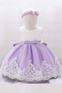 Affordable Cute Lace Wedding Party Flower Girl Dresses with Bowknot XF101103
