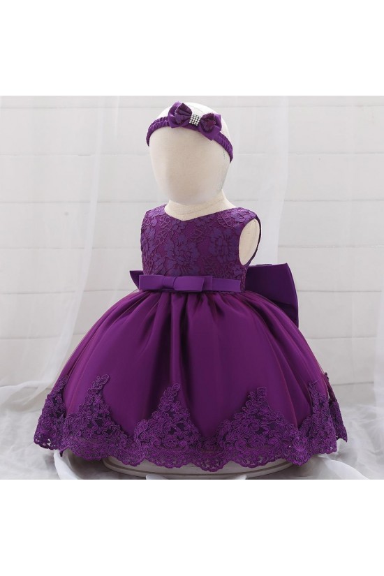 Affordable Cute Lace Wedding Party Flower Girl Dresses with Bowknot XF101103