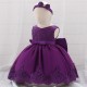 Baby Girls Formal Dress Lace Bowknot Embroidery Princess Birthday Wedding Flower Girl Dresses Tutu Gown with Headwear XF101104