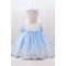 Cute Embroidery Princess Birthday Party Dress Lace Bowknot Wedding Party Flower Girl Dresses with Headwear XF101105