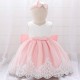 Affordable Cute Lace Red Bowknot Wedding Party Flower Girl Dresses with Headwear XF101107