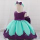 Cute Lace Bowknot Wedding Party Flower Girl Dresses with Headwear XF101109
