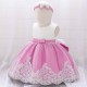 Cute Lace Bowknot Wedding Party Flower Girl Dresses with Headwear XF101110