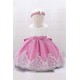Cute Lace Bowknot Wedding Party Flower Girl Dresses with Headwear XF101110