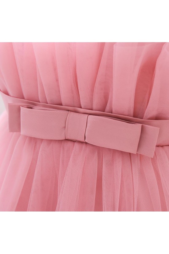 Cute Tulle Pink Princess Dress Wedding Party Flower Girl Dresses with Bowknot XF101112 Cute Tulle Pink Princess Dress Wedding Party Flower Girl Dresses with Bowknot XF101112