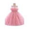 Cute Tulle Pink Princess Dress Wedding Party Flower Girl Dresses with Bowknot XF101112