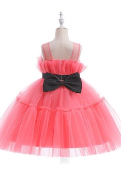 Cute Tulle Princess Wedding Party Flower Girl Dresses with Bowknot XF101114