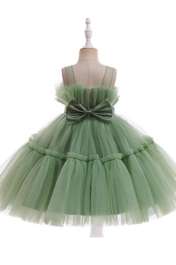 Cute Tulle Princess Wedding Party Flower Girl Dresses with Bowknot XF101115