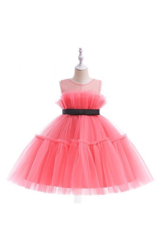 Cute Tulle Princess Wedding Party Flower Girl Dresses with Bowknot XF101115