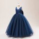A-Line V Neck Princess Wedding Party Flower Girl Dresses with Bowknot XF101117