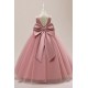 A-Line V Neck Wedding Party Flower Girl Dresses with Bowknot XF101119