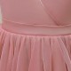 A-Line V Neck Wedding Party Flower Girl Dresses with Bowknot XF101119