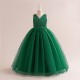 A-Line V Neck Wedding Party Flower Girl Dresses with Bowknot XF101120