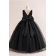 A-Line V Neck Wedding Party Flower Girl Dresses with Bowknot XF101121