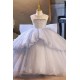 A-Line Luxury Kids Princess Dusty Blue Pageant Gowns Flower Girl Dress with Sequins and Beaded Illusion Neckline XF101123 A-Line Luxury Kids Princess Dusty Blue Pageant Gowns Flower Girl Dress with Sequins and Beaded Illusion Neckline XF101123