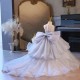 A-Line Luxury Kids Princess Dusty Blue Pageant Gowns Flower Girl Dress with Sequins and Beaded Illusion Neckline XF101123 A-Line Luxury Kids Princess Dusty Blue Pageant Gowns Flower Girl Dress with Sequins and Beaded Illusion Neckline XF101123
