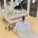 A-Line Luxury Kids Princess Dusty Blue Pageant Gowns Flower Girl Dress with Sequins and Beaded Illusion Neckline XF101123 A-Line Luxury Kids Princess Dusty Blue Pageant Gowns Flower Girl Dress with Sequins and Beaded Illusion Neckline XF101123
