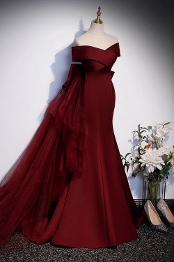 Elegant Mermaid Off the Shoulder Long Prom Dresses Formal Evening Party Dresses XP101004