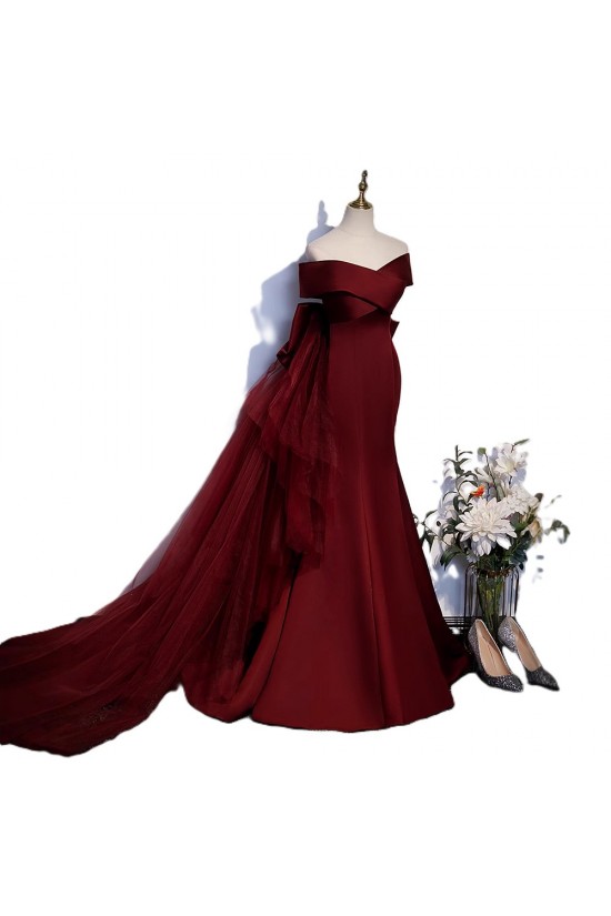 Elegant Mermaid Off the Shoulder Long Prom Dresses Formal Evening Party Dresses XP101004