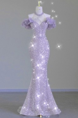 Luxury Mermaid Sequins Long Prom Dresses Formal Evening Party Dresses XP101005