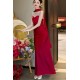 Simple Strapless Red Long Prom Dresses Formal Evening Party Dresses XP101008