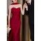 Simple Strapless Red Long Prom Dresses Formal Evening Party Dresses XP101008