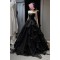 A-Line Long Black Sequins Tulle Prom Dresses Formal Evening Party Dresses XP101011
