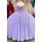 Gorgeous Sequins Tulle Strapless Long Prom Dresses Formal Evening Party Dresses XP101013