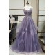 A-Line Lace and Tulle Spaghetti Straps Prom Dresses Formal Evening Party Dresses XP101015