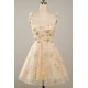 A-Line Spaghetti Straps Tulle Embroidery Floral Short Prom Dresses Homecoming Dresses XP101027