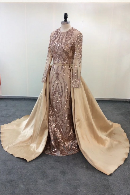 Elegant Mermaid Dark Green Sequined Satin Prom Evening Party Dresses Celebrity Pageant Gowns XP101028
