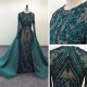 Elegant Mermaid Dark Green Sequined Satin Prom Evening Party Dresses Celebrity Pageant Gowns XP101028