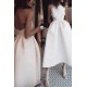 Elegant Tea Length Simple Spaghetti Straps Backless Prom Dresses Formal Evening Party Dresses XP101032