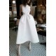 Elegant Tea Length Simple Spaghetti Straps Backless Prom Dresses Formal Evening Party Dresses XP101032