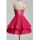 A-Line Short Sequins Homecoming Dresses Sparkly Tiered V Neck Spaghetti Straps Short Prom Dresses Cocktail Party Gowns XP101033