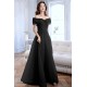 A-Line Off the Shoulder Long Blue Prom Dresses Formal Evening Party Dresses XP101034