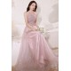 A-Line Long Pink Luxury Beaded Prom Dresses Formal Evening Party Dresses XP101035
