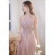 A-Line Long Pink Luxury Beaded Prom Dresses Formal Evening Party Dresses XP101035